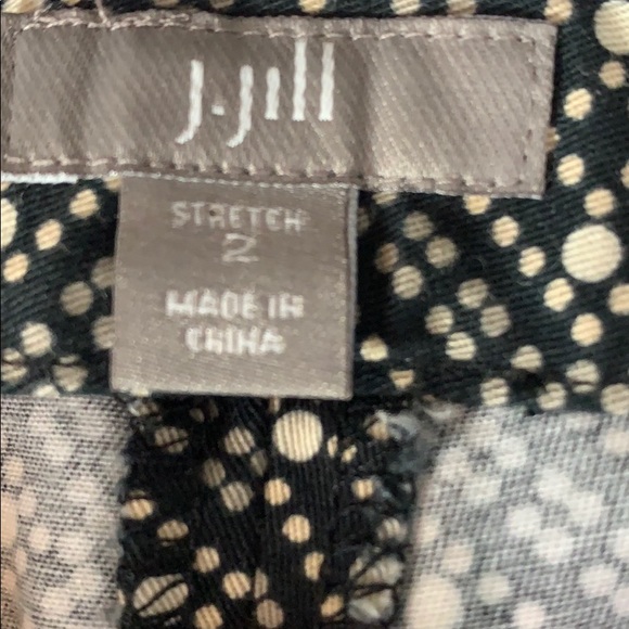 J JILL - Black Print Ankle Stretch Pants EC - Picture 4 of 5